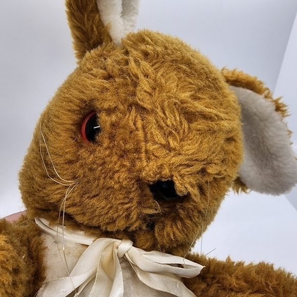 Vintage New York Merchandise Co Brown Bunny Rabbit Red eyes no neck floppy ears - Picture 12 of 12